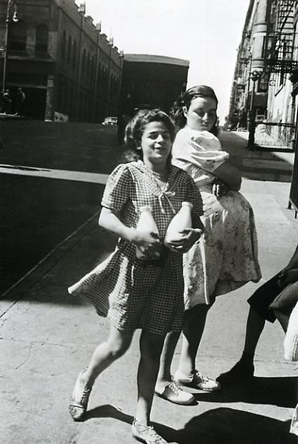 Helen Levitt, Unitled, New York (girl with milk bottles), c. 1940
