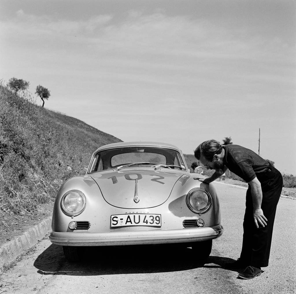 Jesse Alexander, Denis Jenkinson and Porsche 356 Class Winner, Targa Florio, Sicily, Italy, 1959