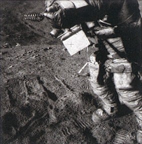 Michael Light, David Scott Manipulates Collection Tongs at Spur Crater (#76), 1999