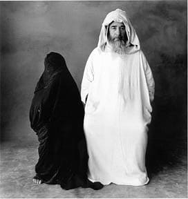 Irving Penn, Man in White, Woman in Black, Morocco, 1971
