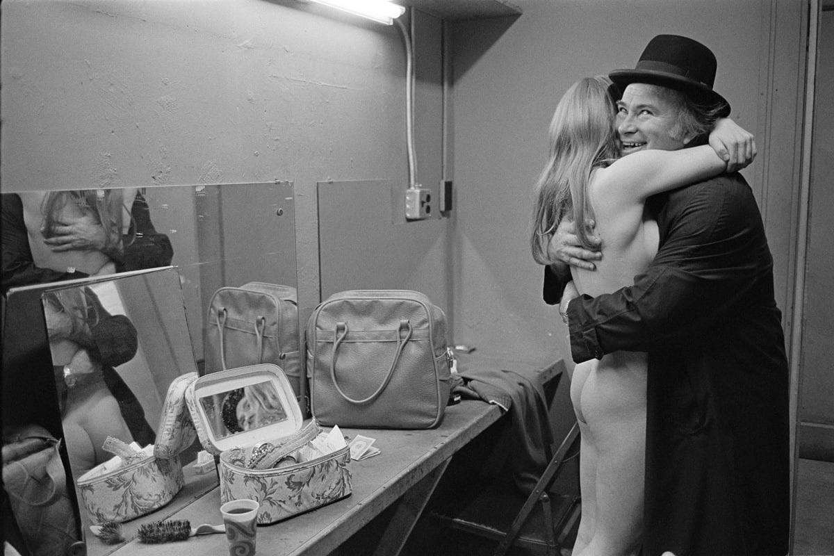 Constantine Manos, Comedian Greeting Stripper Backstage, Pilgrim Theater, Boston, Massachusetts, 1976