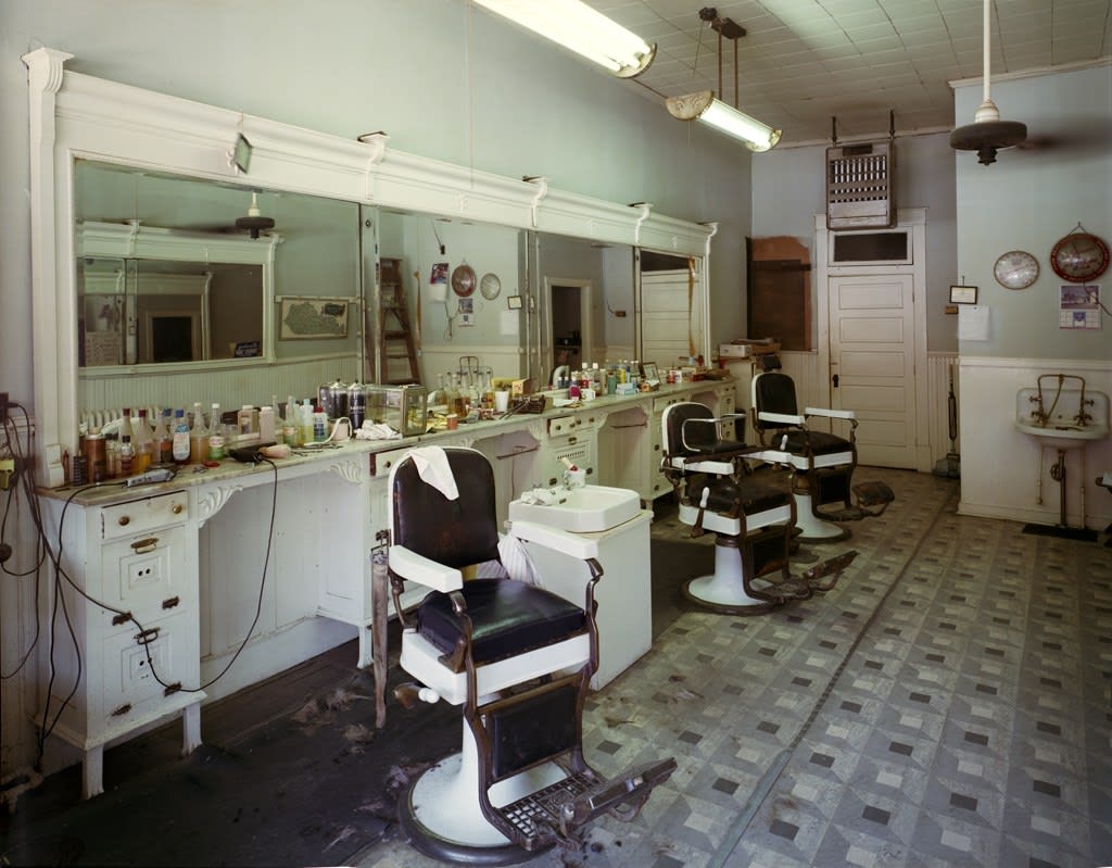 Jim Dow, Trib's Barber Shop, Route 176, Greenville, Kentucky, 1980