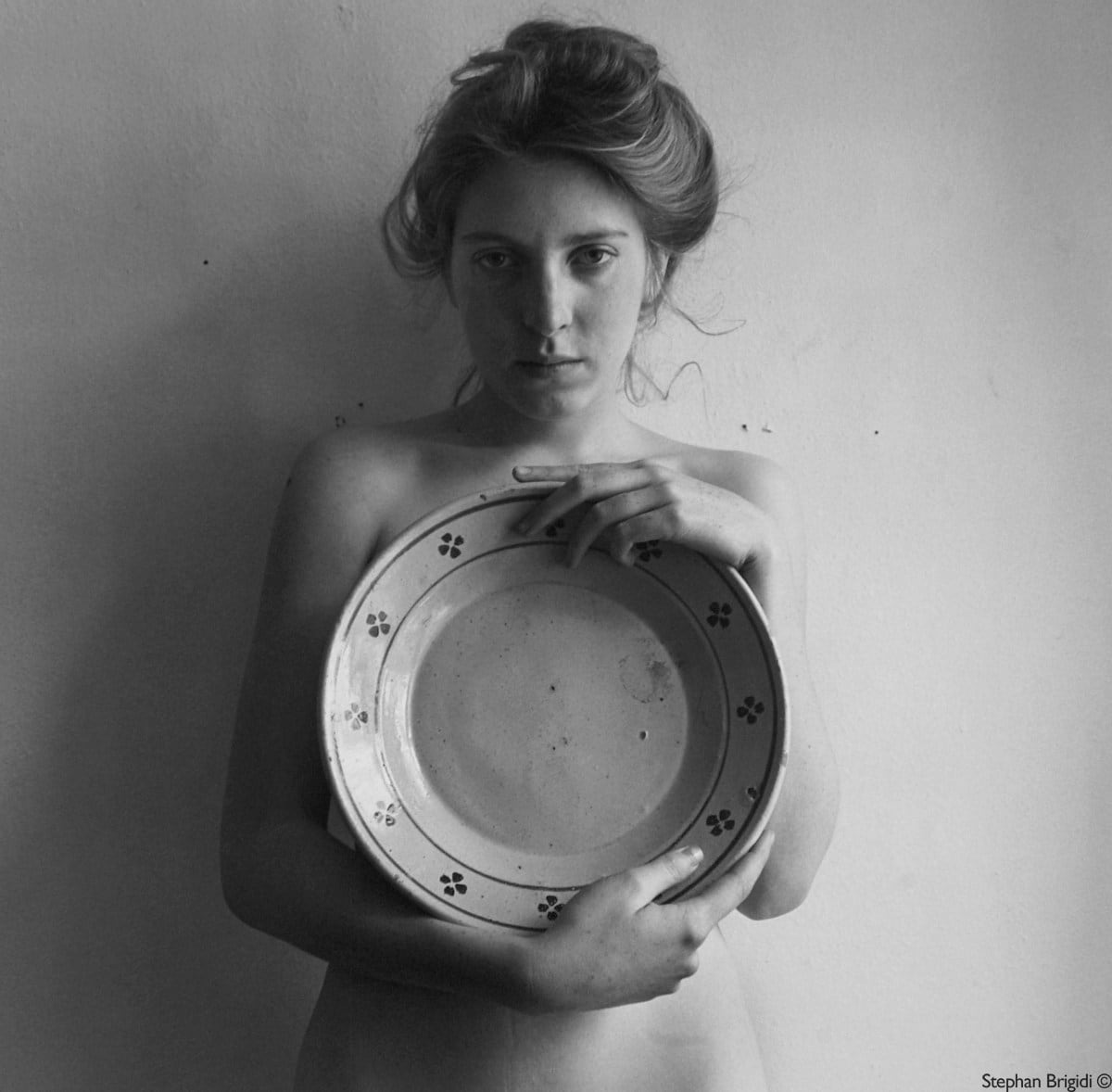 Stephan Brigidi, Woman with Large Plate (Francesca Woodman), Rome, 1978