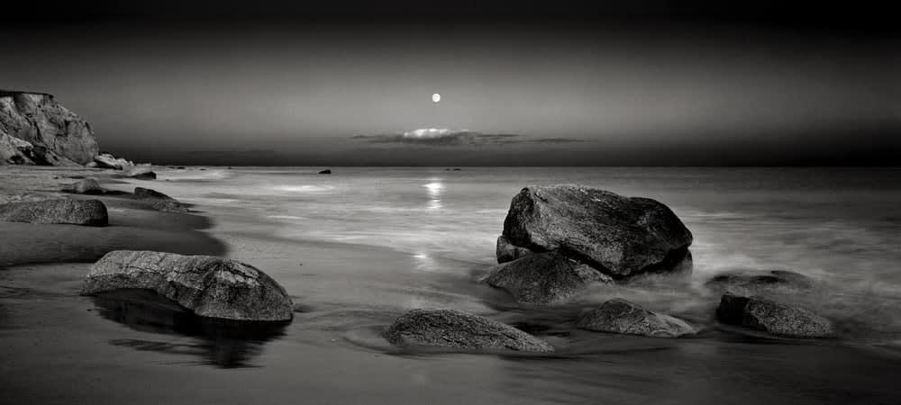 David Fokos, Moonrise over Lucy Vincent Beach, Chilmark, MA, 1995