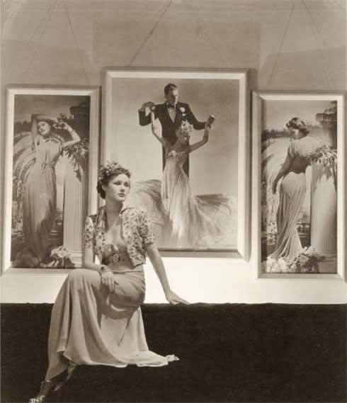 Horst P. Horst, Helen Bennett modeling in Seligmann Gallery, 1938