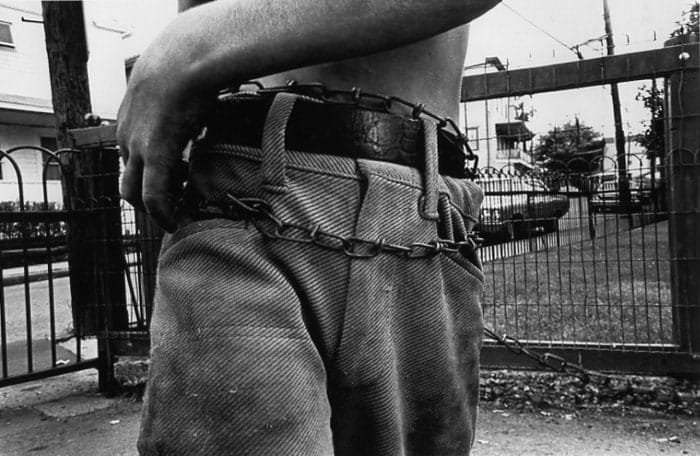 Mark Cohen, Boy with chain around waist, 1974