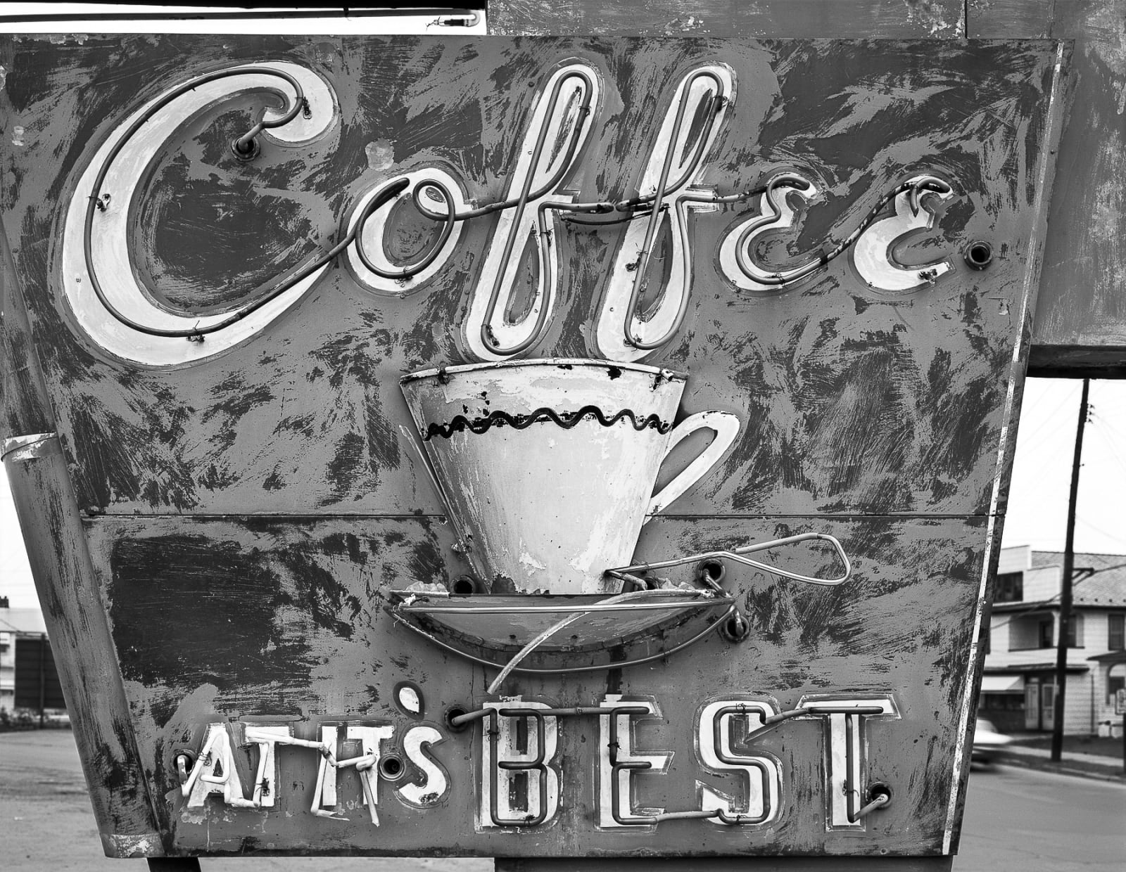 Jim Dow, “Coffee At Its Best” sign, US 11, Pittston, PA, 1973