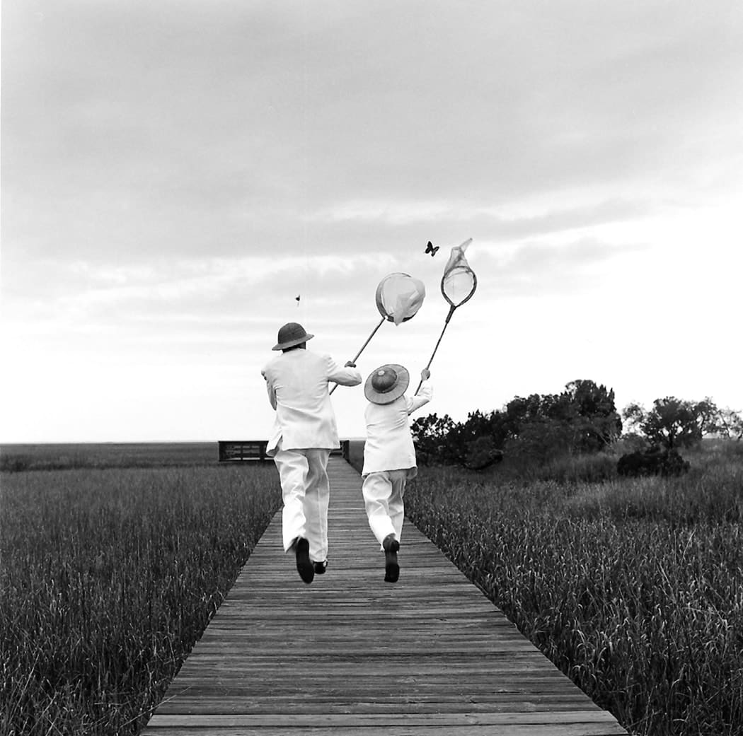 Rodney Smith, Gary and Henry chasing butterfly, Beaufort, SC