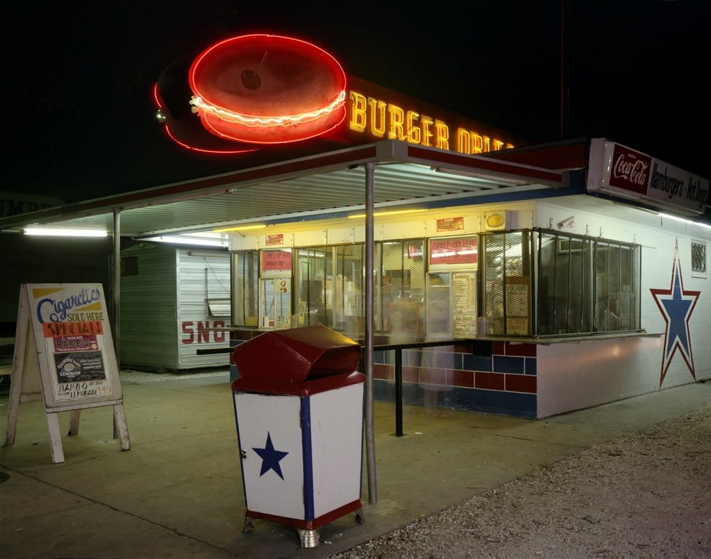 Jim Dow, Orleans Burger Joint at Night, New Orleans, LA, 1980