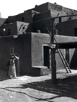 Ansel Adams, Winnowing Grain, Taos Pueblo, New Mexico, c. 1929.