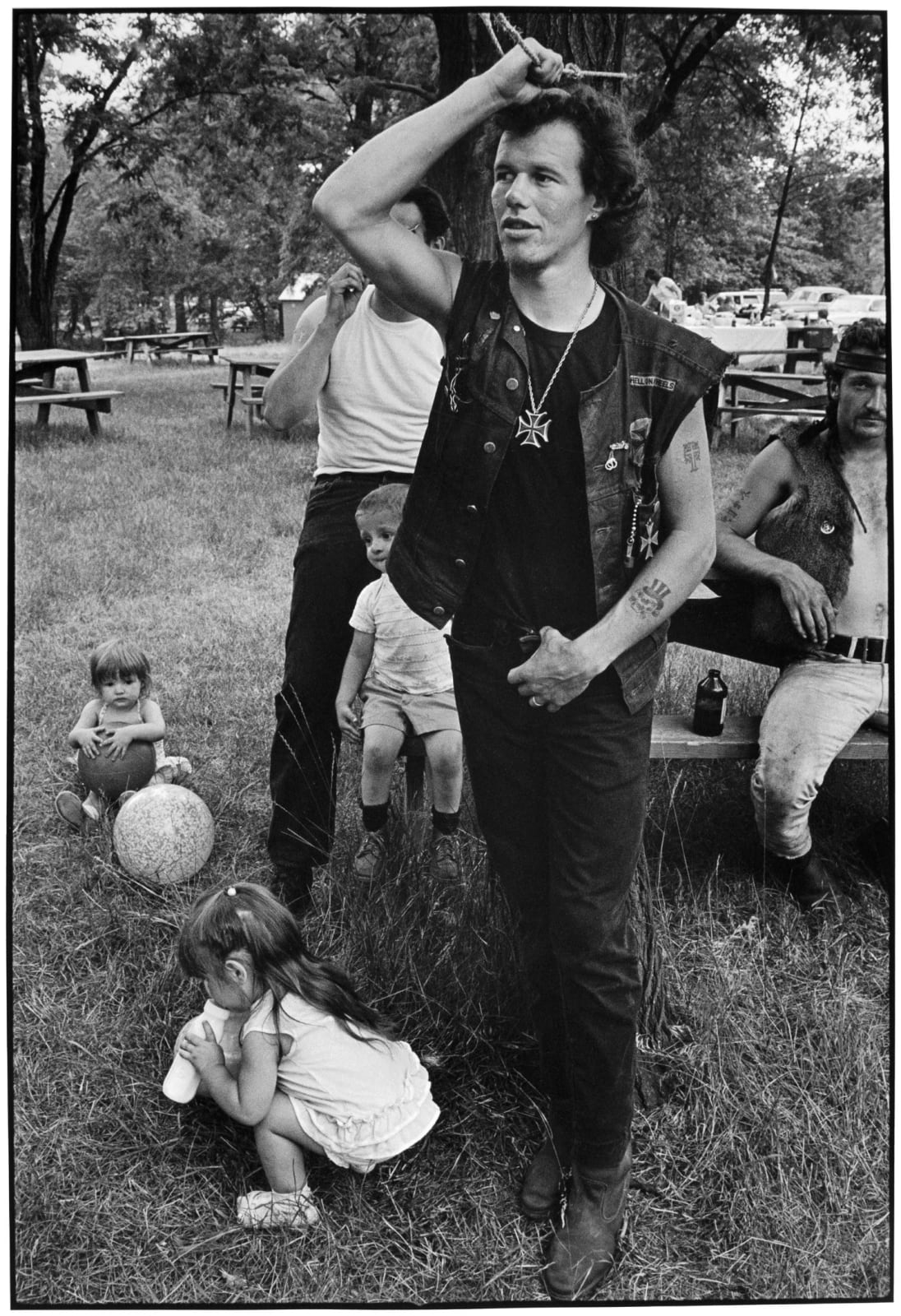 Danny Lyon, Cowboy at Rouges' picnic, South Chicago, 1966