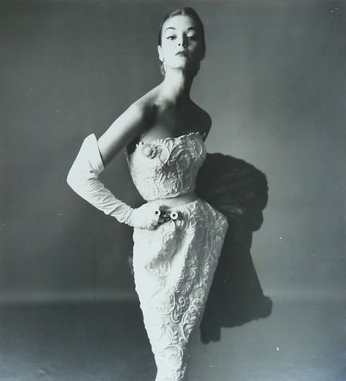 Irving Penn, White Brocade Dress, Designer Unknown (Jean Patchett), c. 1949