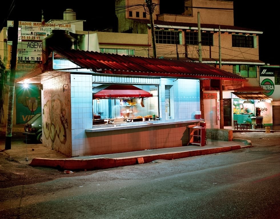 Jim Dow, Taco Stand on Main Avenue at Night, Independencia, Mexico State, Mexico, 2005