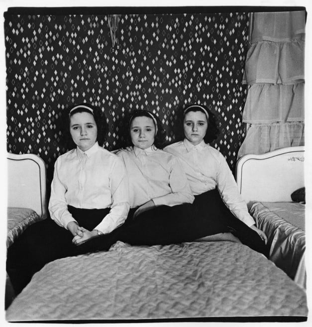 Diane Arbus, Triplets in Their Bedroom, N.J., 1963
