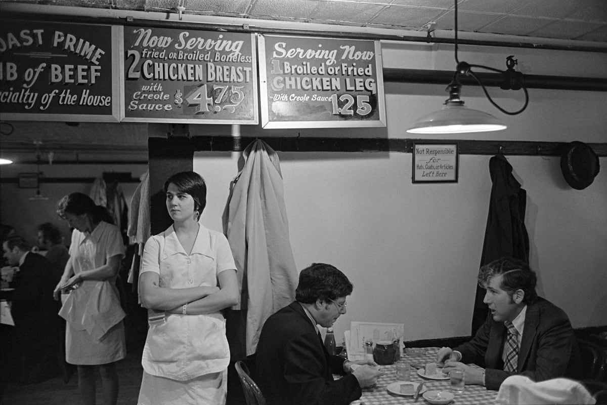 Constantine Manos, Waitress and Diners at Lunchtime, Durgin Park Restaurant, Boston, Massachusetts, 1976