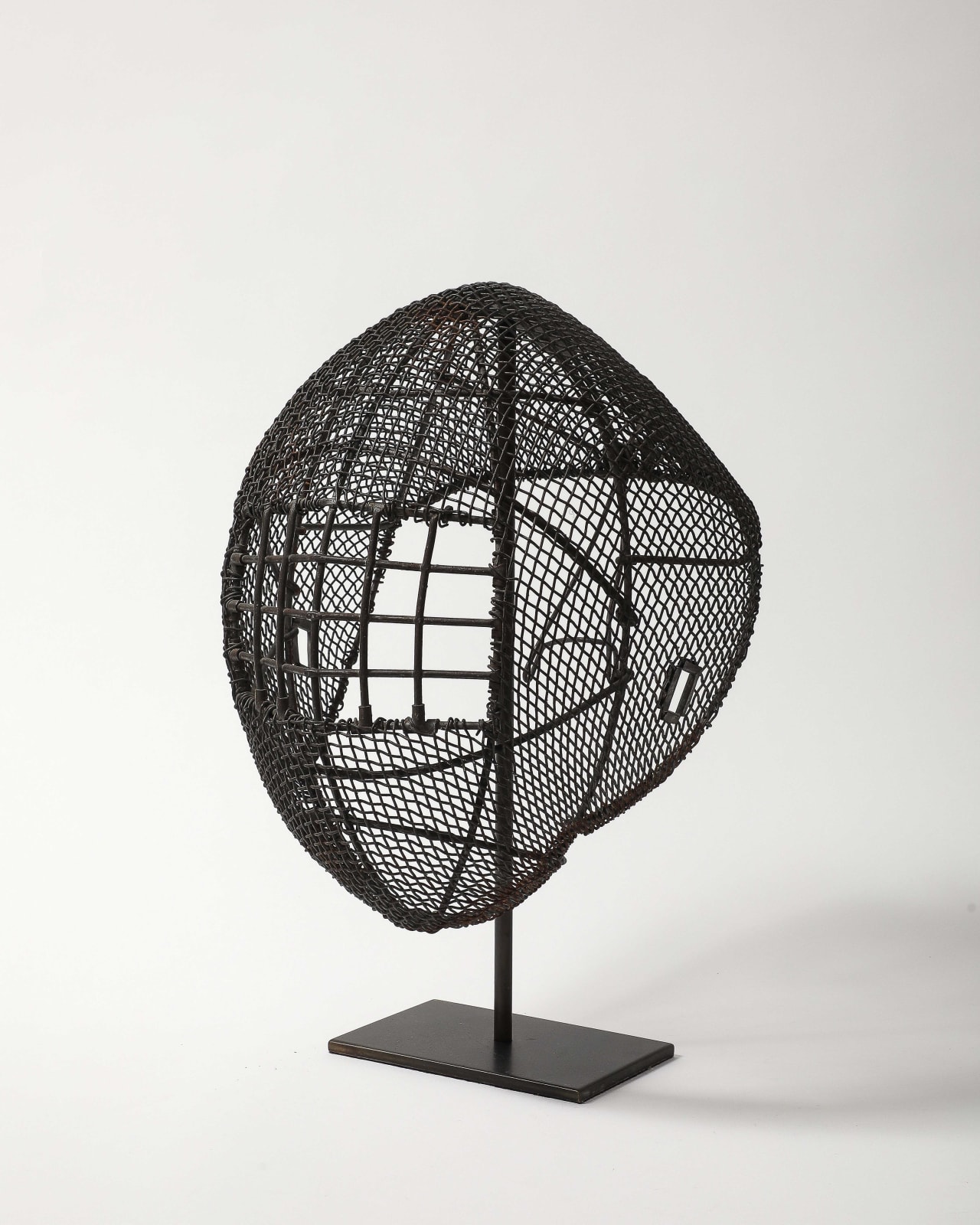 Antique Fencing Mask on Stand