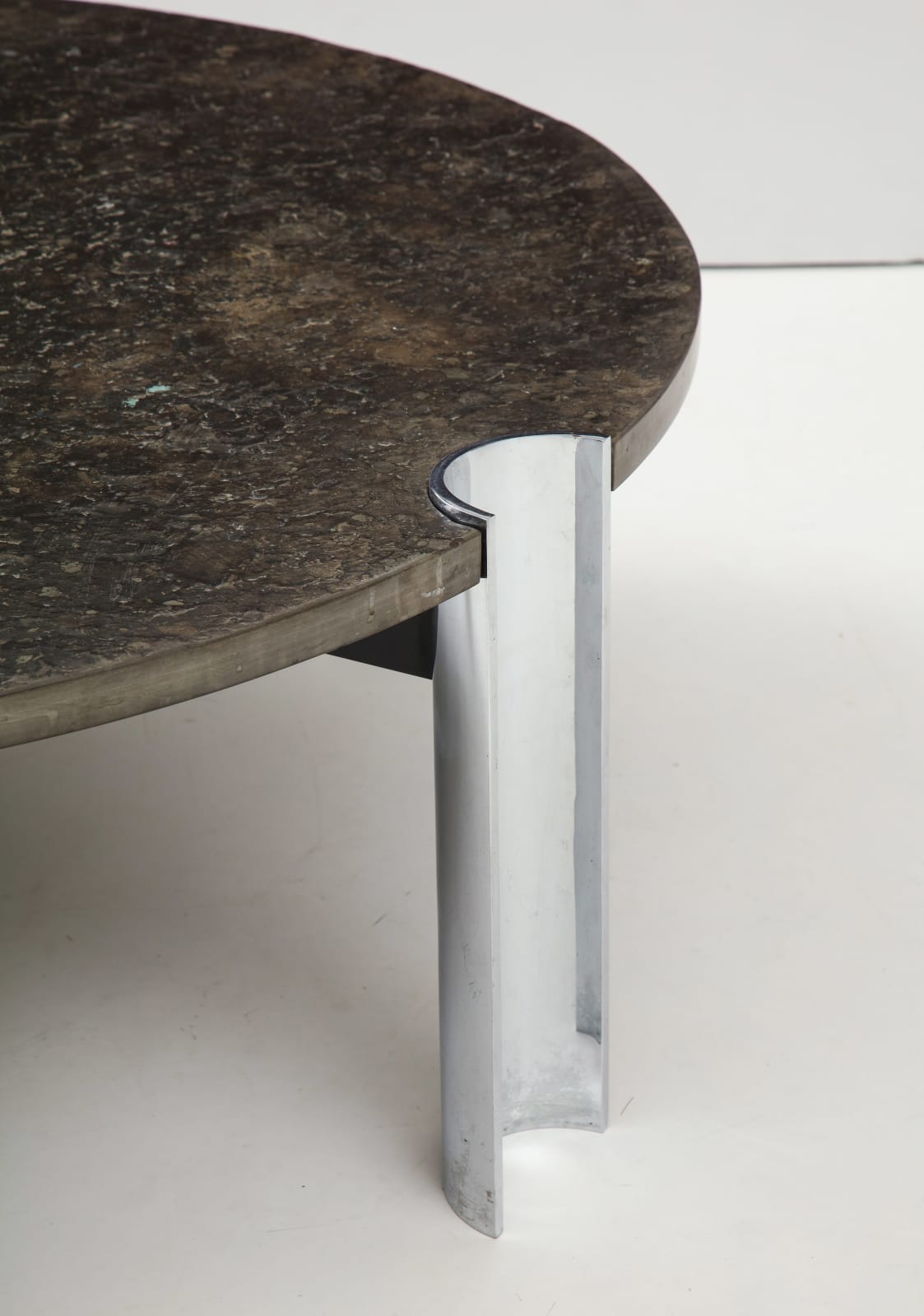 Mid-Century Coffee Table with Fossils