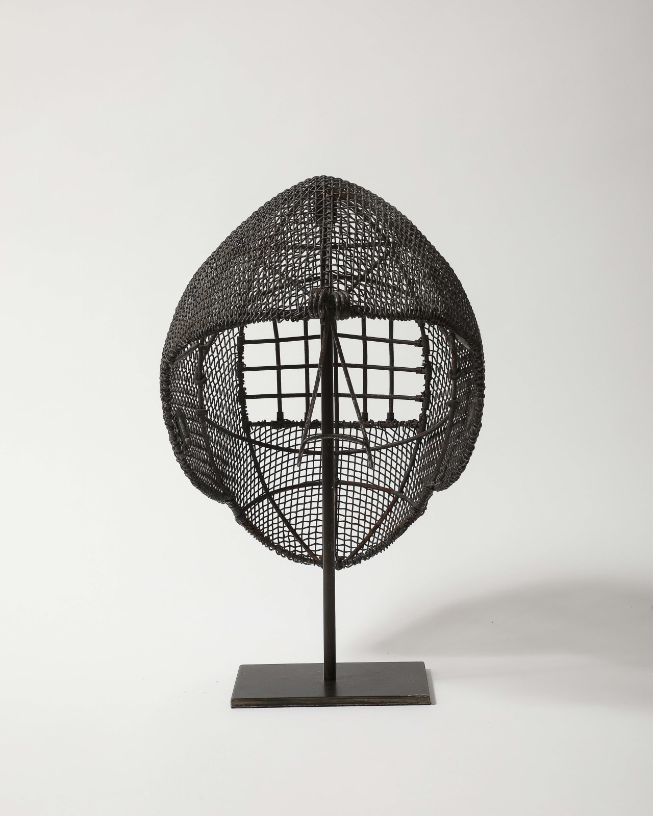 Antique Fencing Mask on Stand