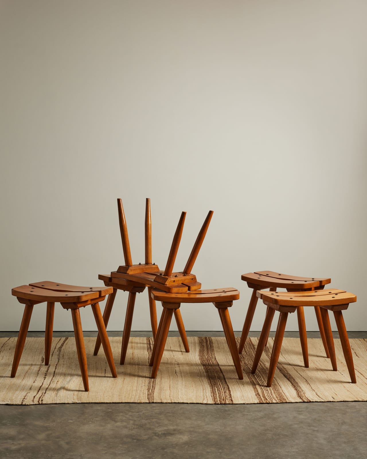 Atelier Marolles, Iron and Elm Stool