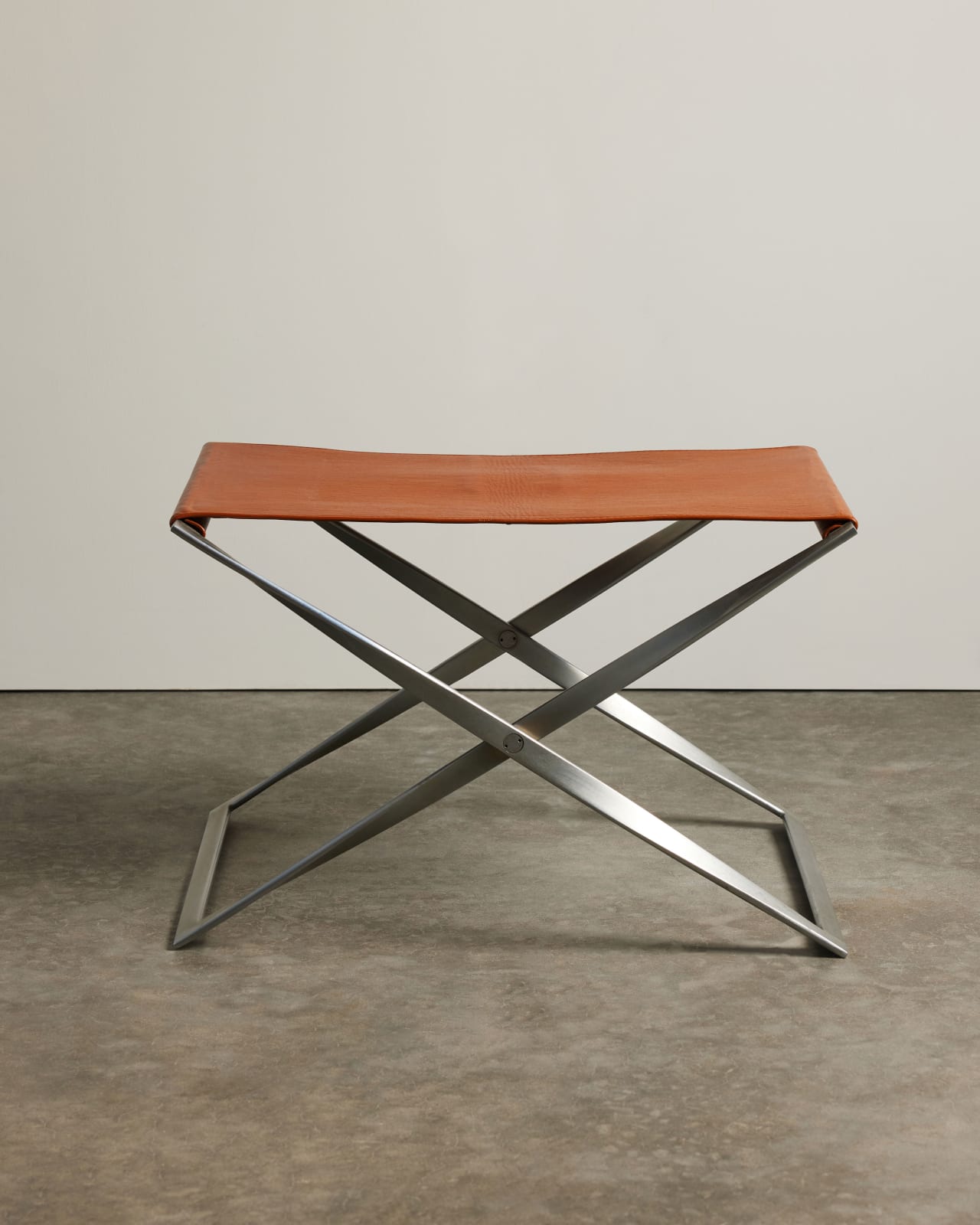 Poul Kjaerholm, PK91 Leather Folding Stool