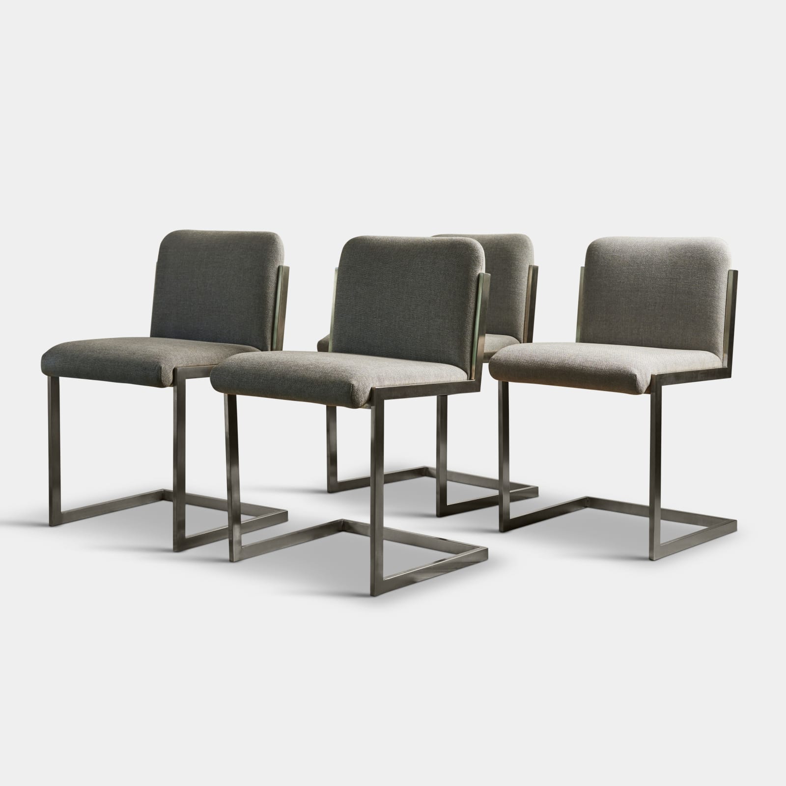 In the Manner of Milo Baughman, Set of Four Dining Chairs