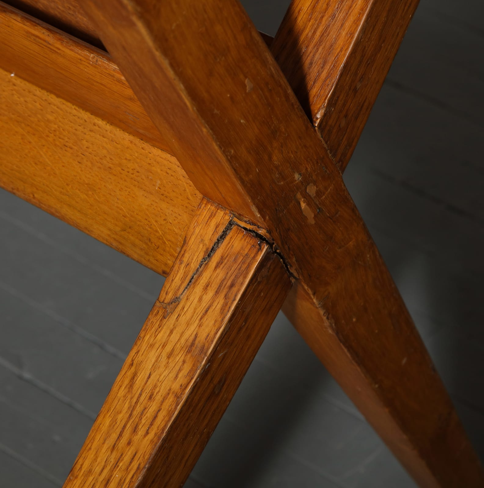Mid-Century Oak Side/Game Table in the Manner of Pierre Jeanneret