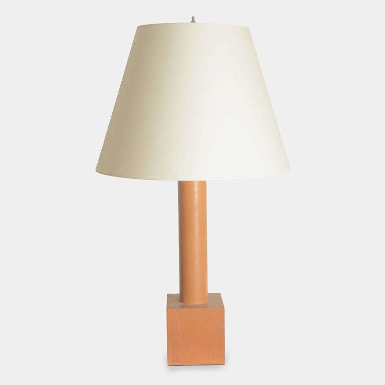 Vintage Table Lamp with Block Base