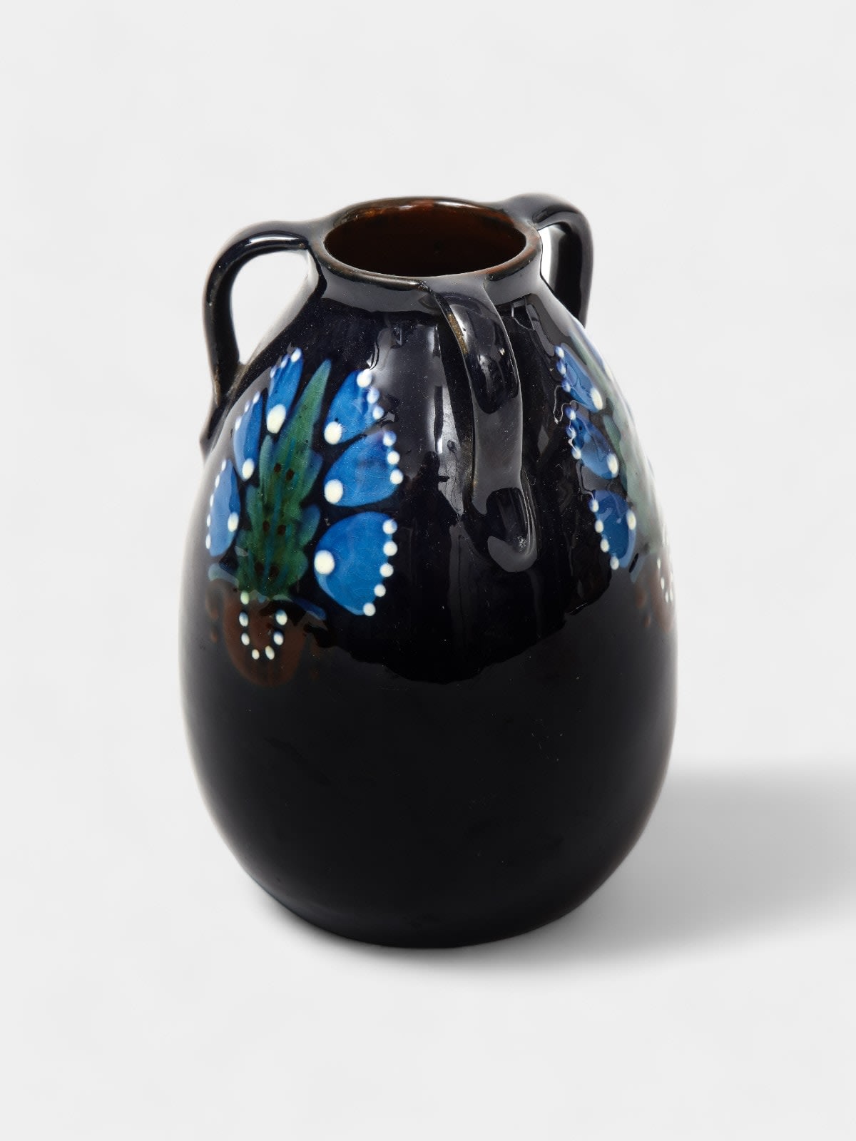 Max Laeuger, Dark Blue Ceramic Vase, Laeuger