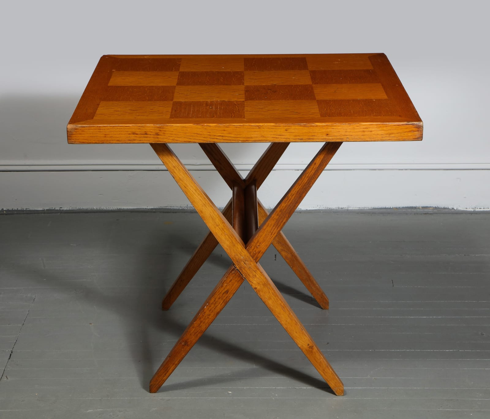 Mid-Century Oak Side/Game Table in the Manner of Pierre Jeanneret