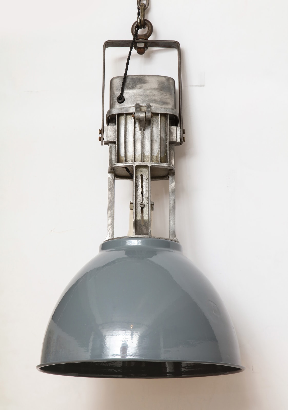 Vintage Industrial Enamel Shade Hanging Light
