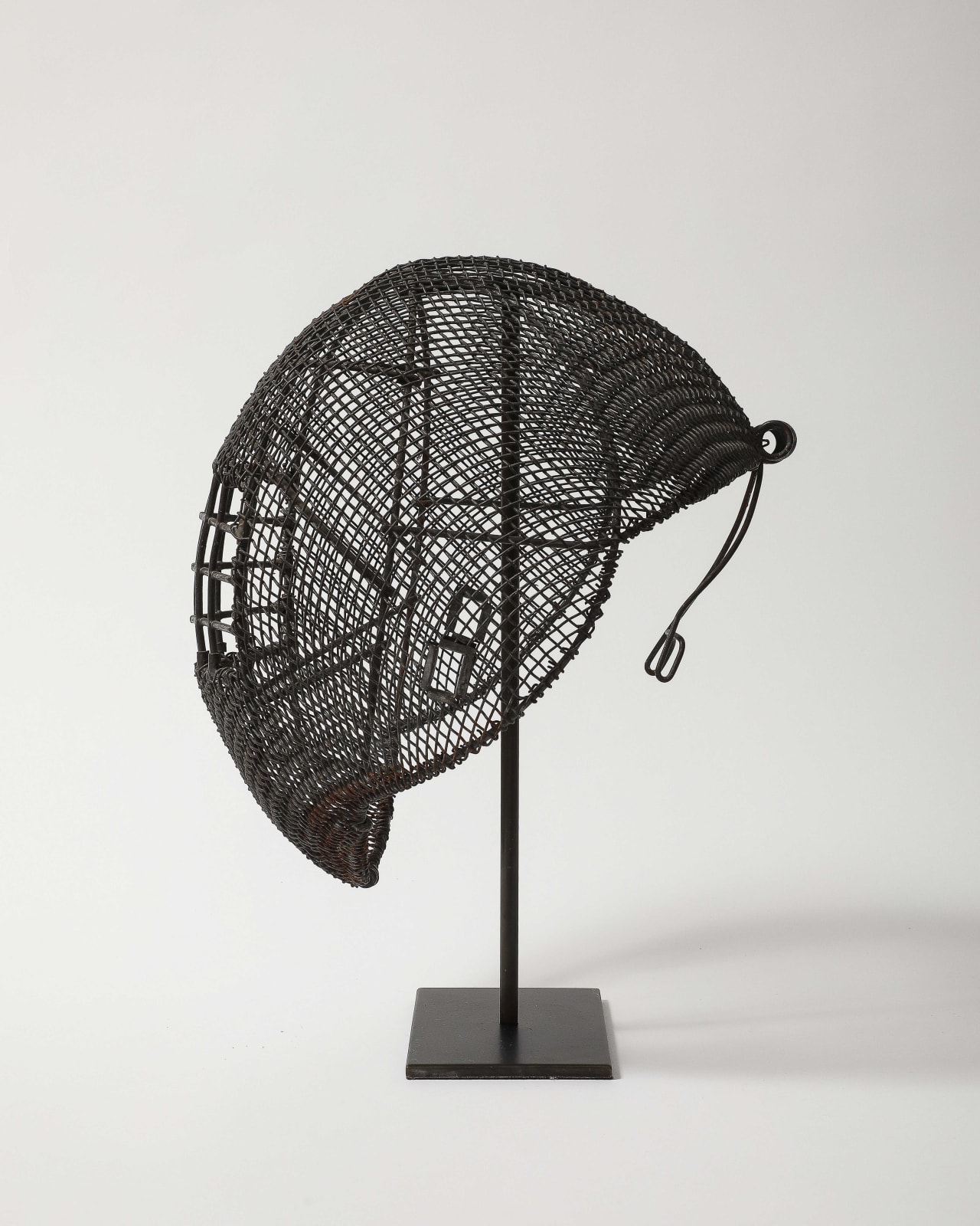 Antique Fencing Mask on Stand