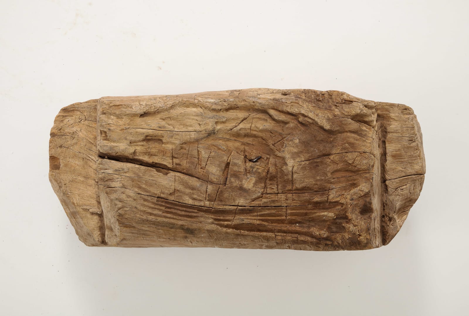 Rustic Hand-Carved Wooden Vessel