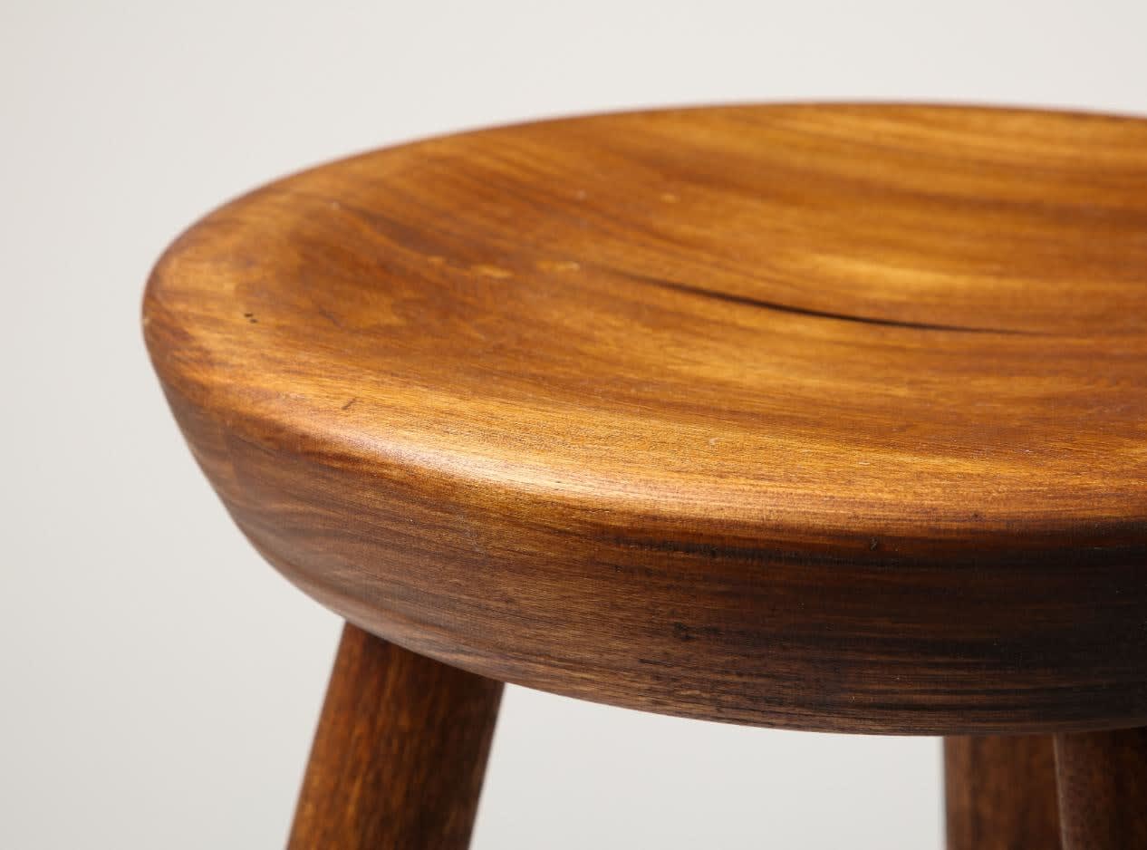 Low Stained Pine Milking Stool