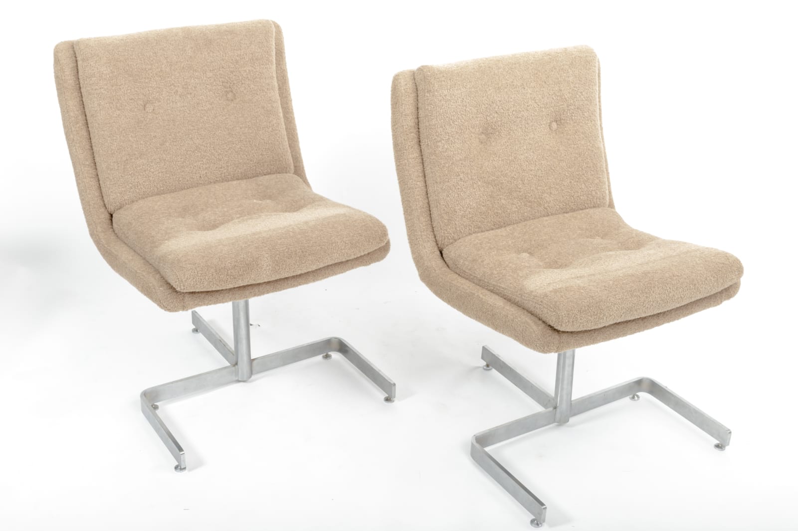 Raphael Raffel, Pair of Cream Boucle Lounge Chairs