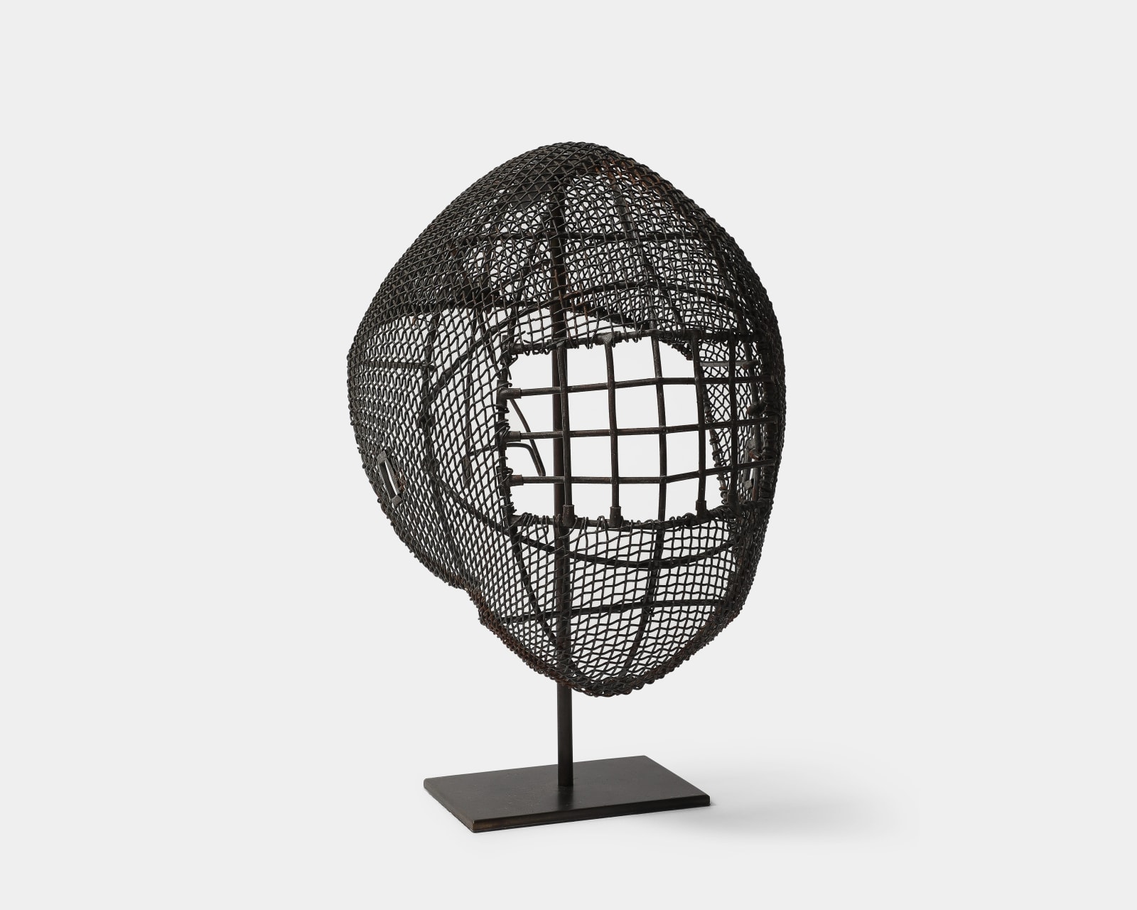 Antique Fencing Mask on Stand