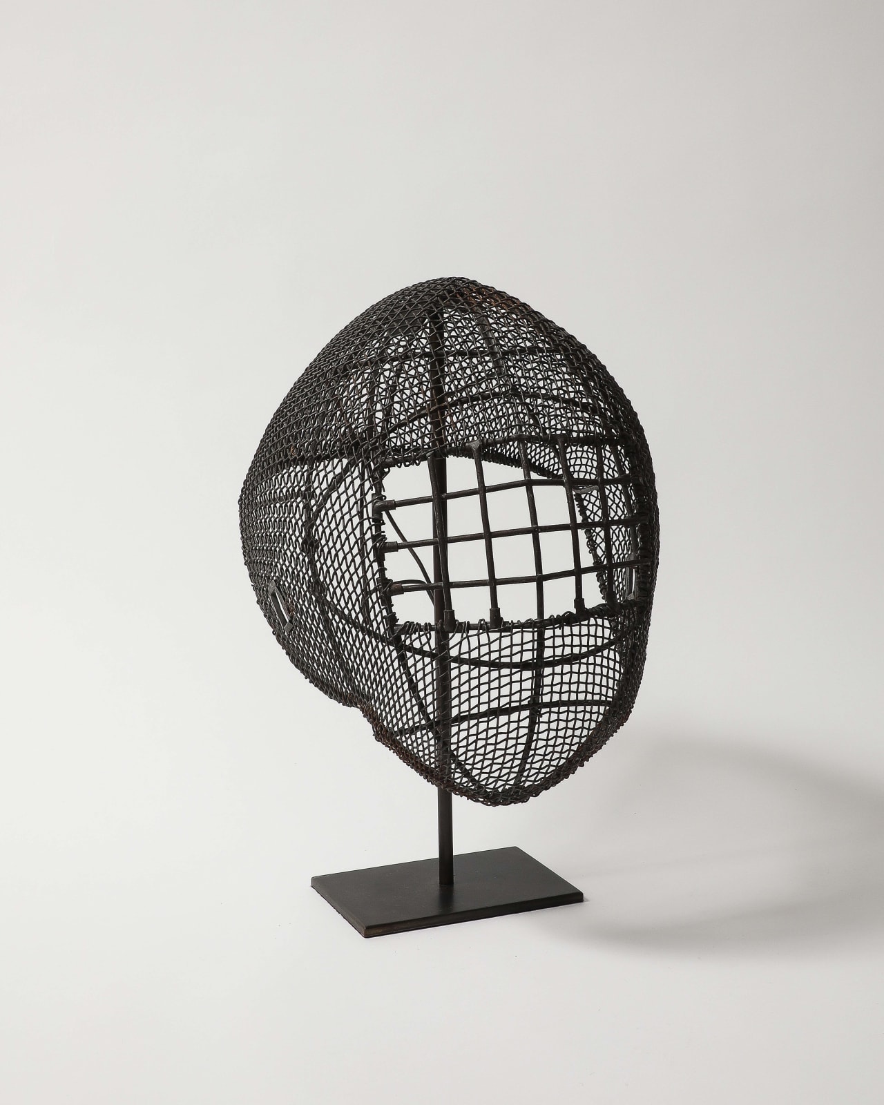 Antique Fencing Mask on Stand