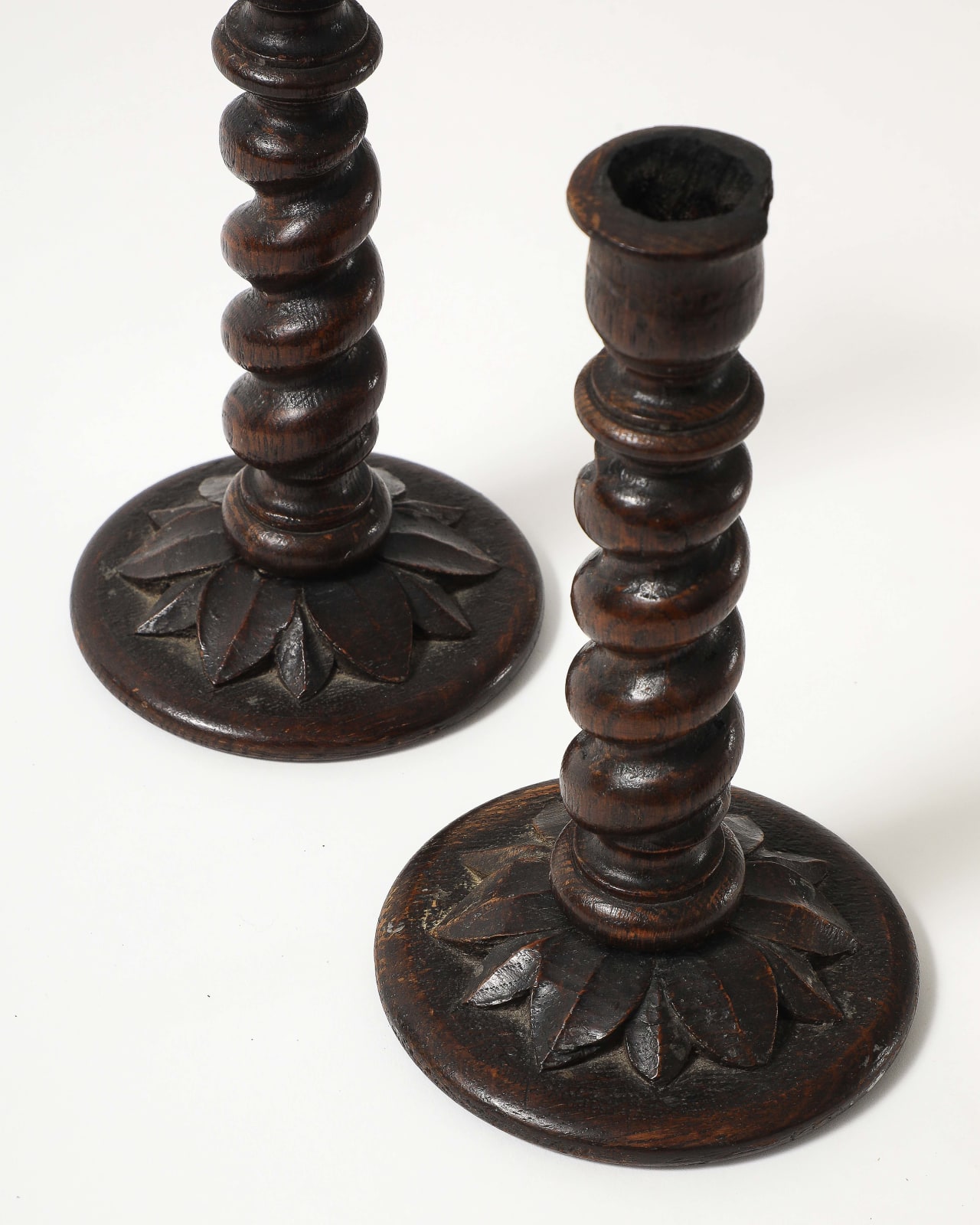 Pair of Barley Twist Candle Holders