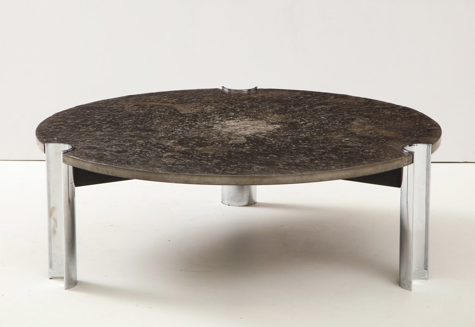 Mid-Century Coffee Table with Fossils