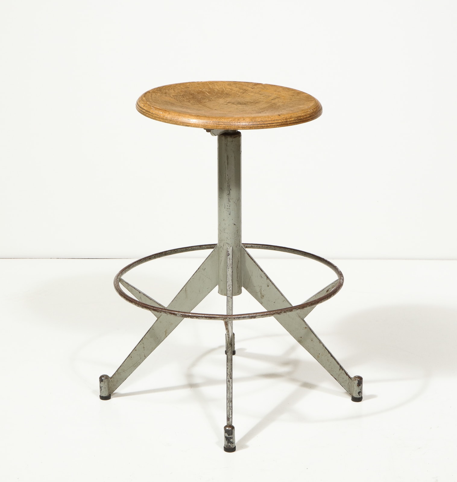 Vintage Industrial Spindle Stool