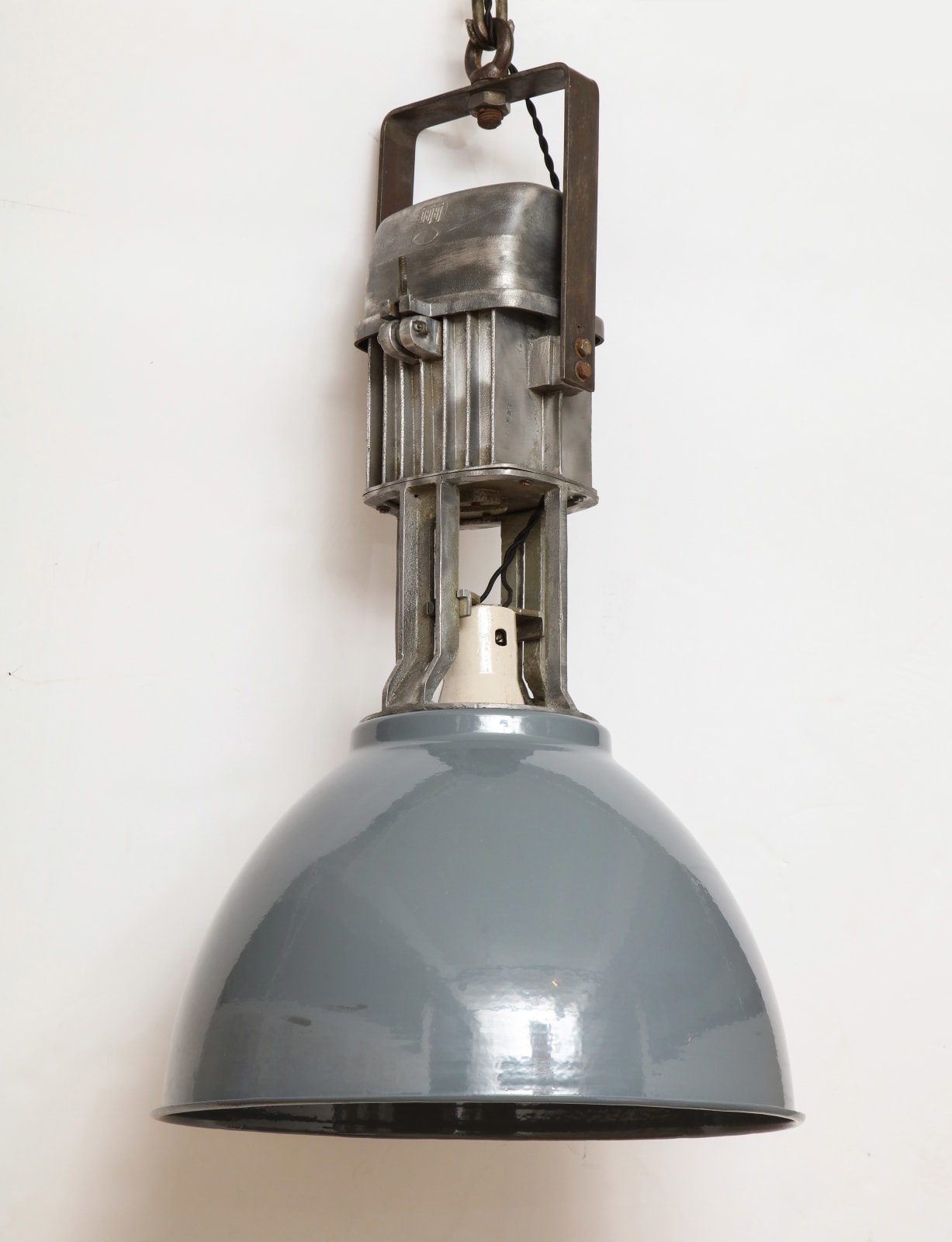 Vintage Industrial Enamel Shade Hanging Light