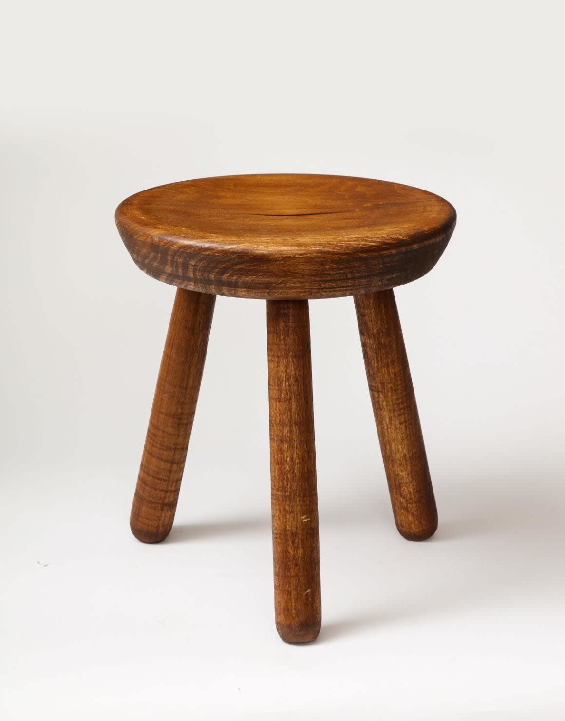 Low Stained Pine Milking Stool