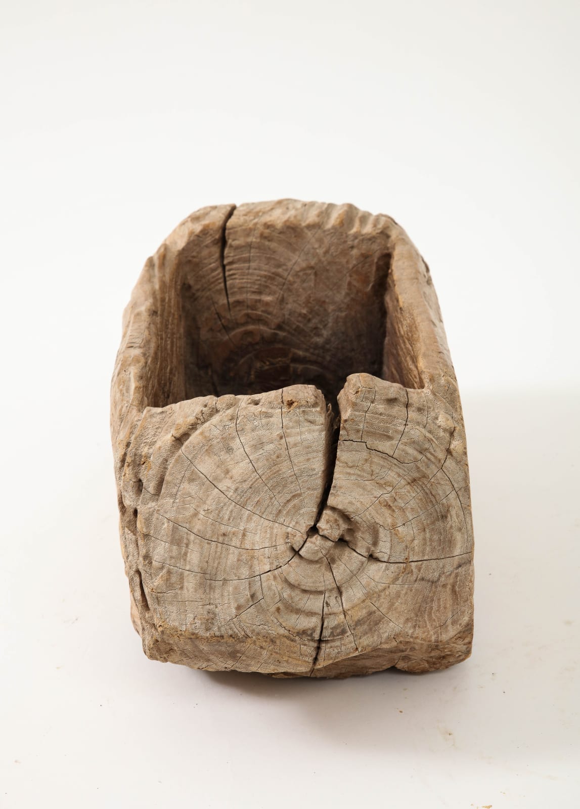 Rustic Hand-Carved Wooden Vessel