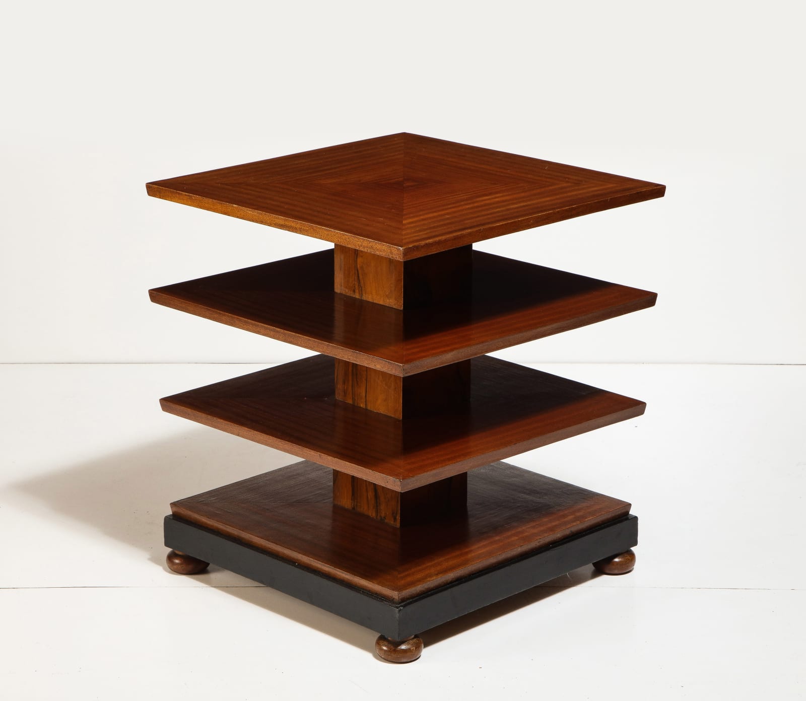 Art Deco Four-Tiered Square Side Table
