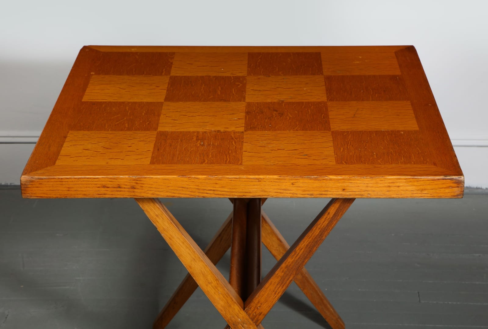Mid-Century Oak Side/Game Table in the Manner of Pierre Jeanneret