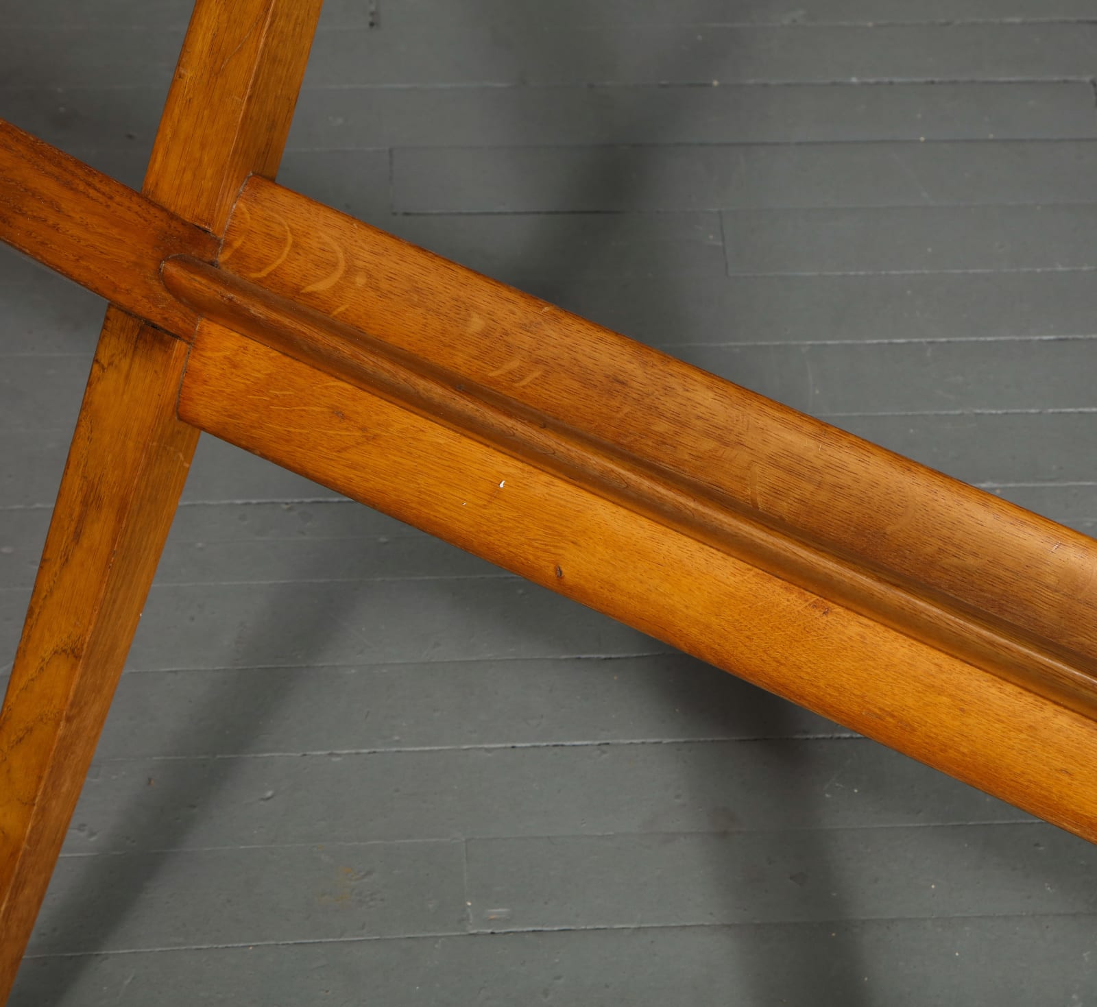 Mid-Century Oak Side/Game Table in the Manner of Pierre Jeanneret