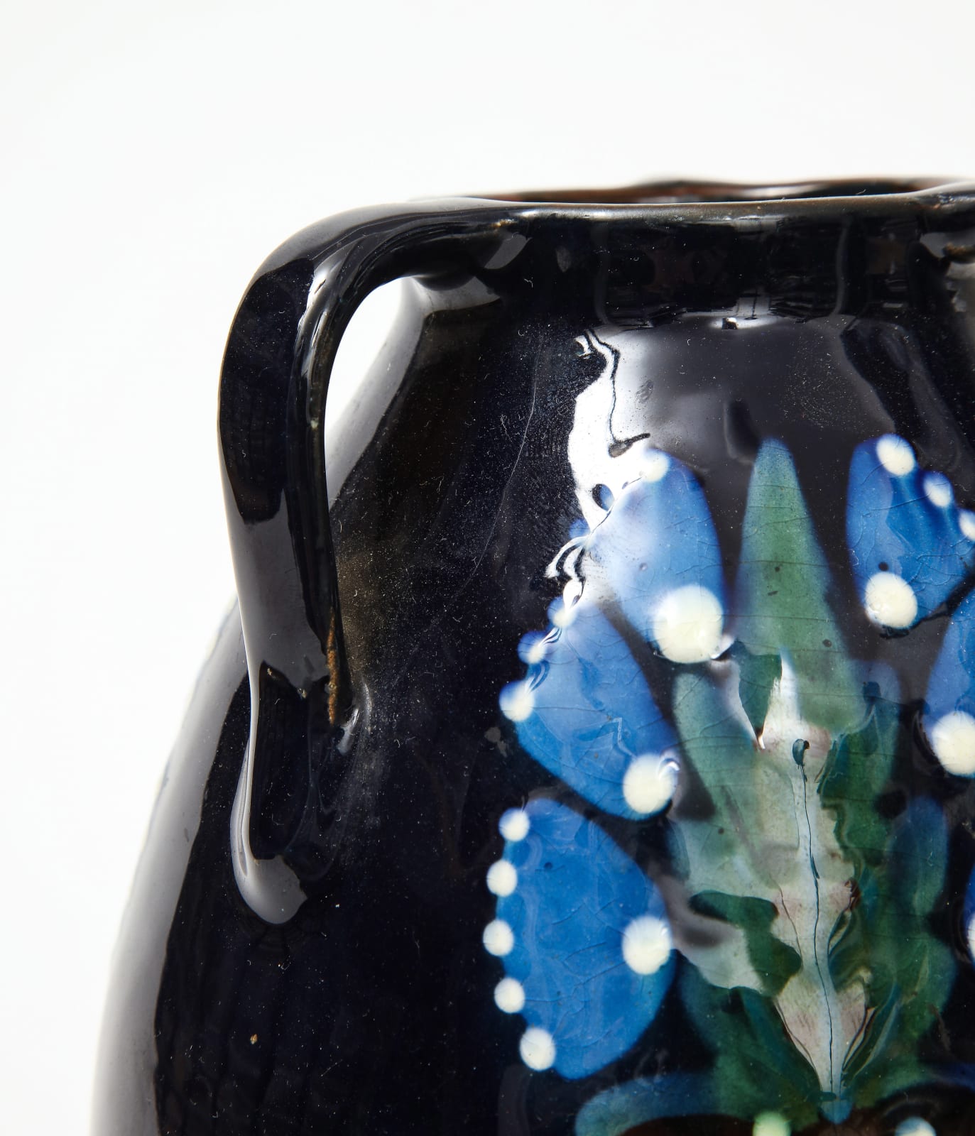 Max Laeuger, Dark Blue Ceramic Vase, Laeuger