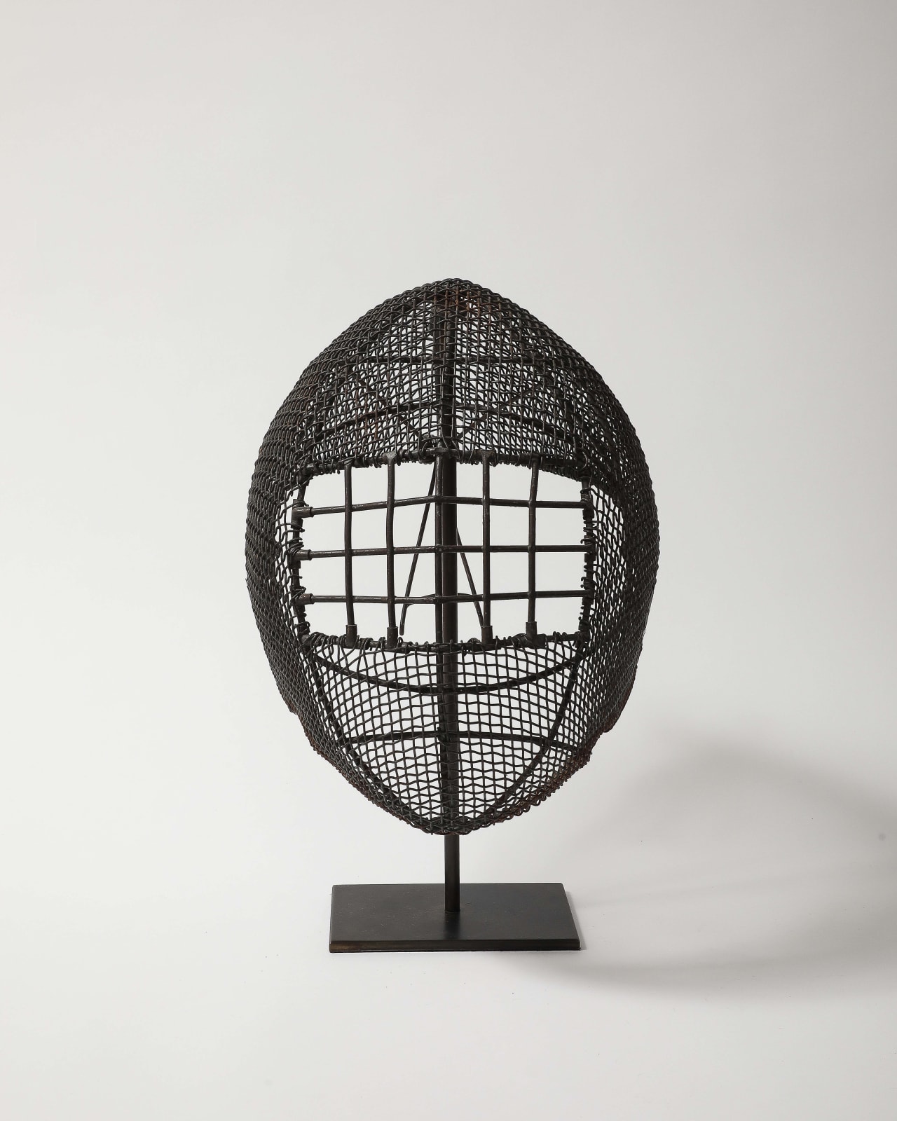 Antique Fencing Mask on Stand