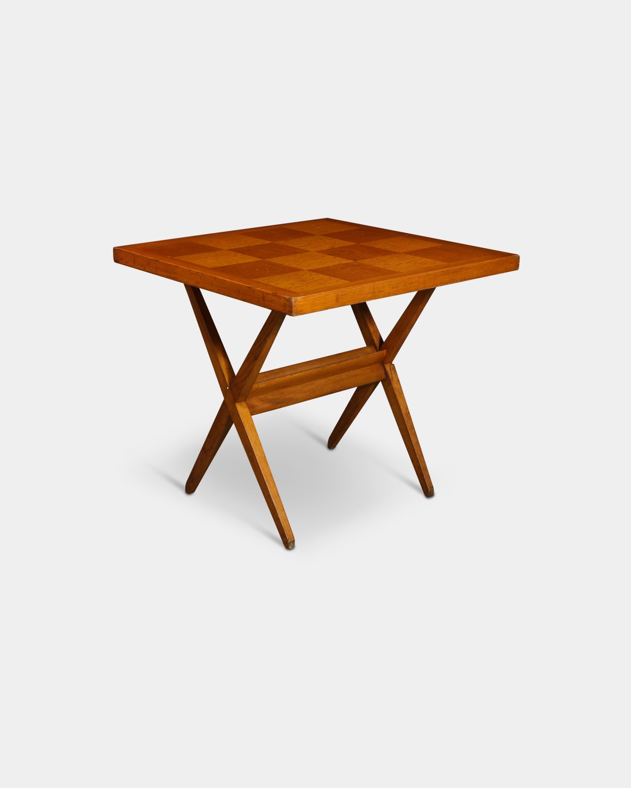Mid-Century Oak Side/Game Table in the Manner of Pierre Jeanneret