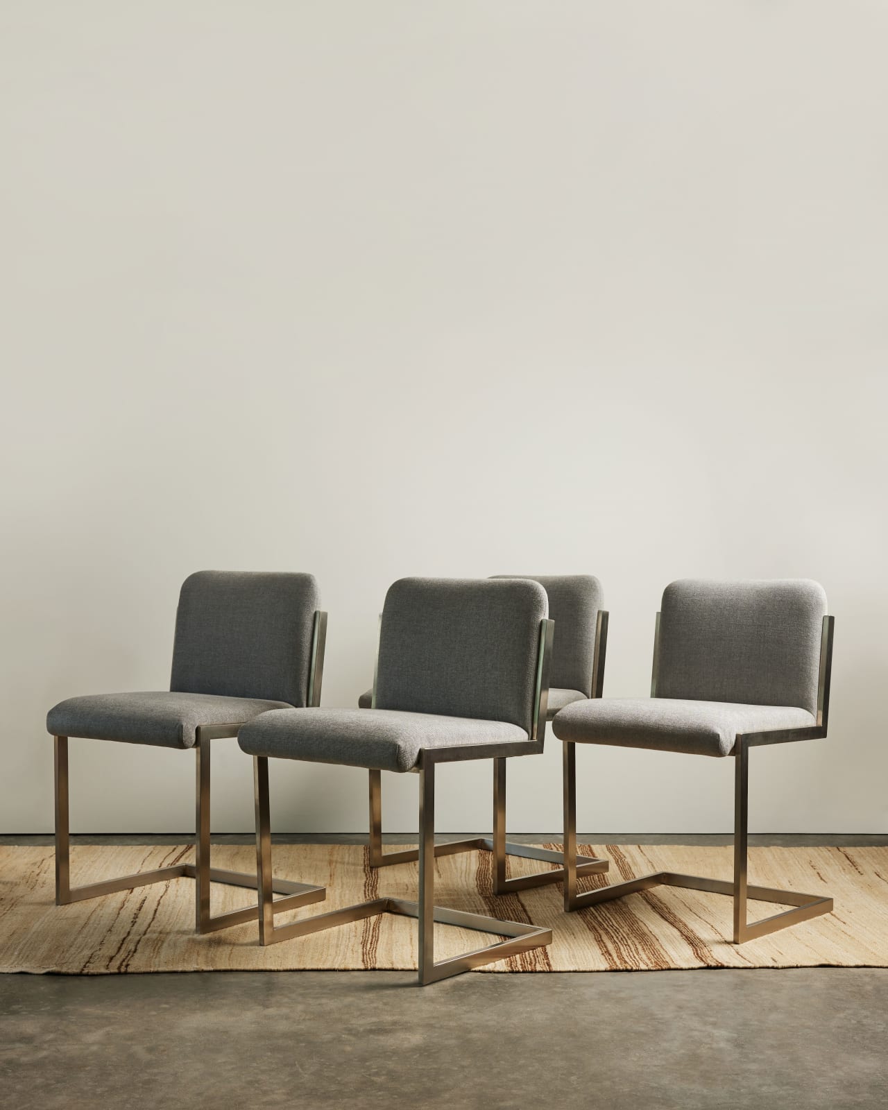 In the Manner of Milo Baughman, Set of Four Dining Chairs