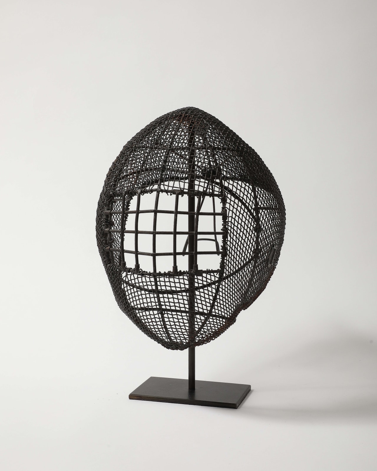 Antique Fencing Mask on Stand